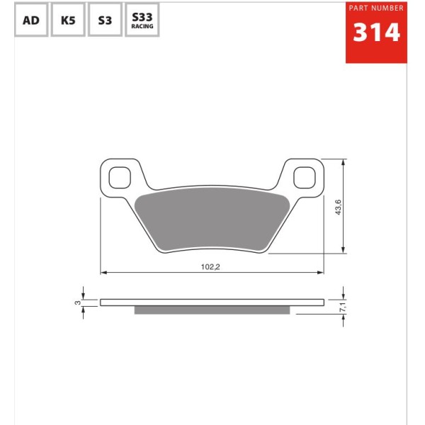GOLDfren Motorcycle Brake Pad 700314