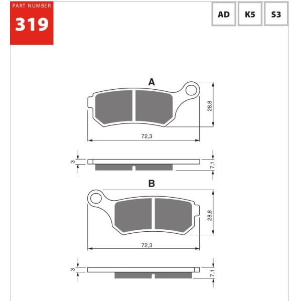 GOLDfren Motorcycle Brake Pad 700319