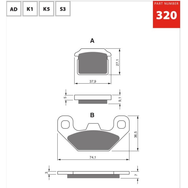 GOLDfren Motorcycle Brake Pad 700320