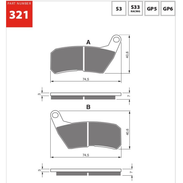 GOLDfren Motorcycle Brake Pad 700321