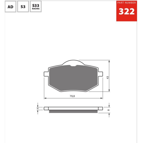 GOLDfren Motorcycle Brake Pad 700322