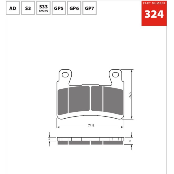 GOLDfren Motorcycle Brake Pad 700324