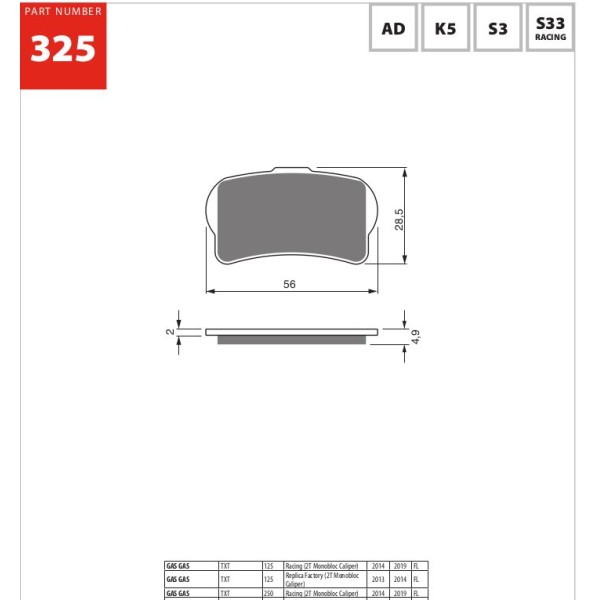 GOLDfren Motorcycle Brake Pad 700325