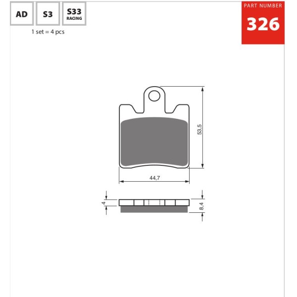 GOLDfren Motorcycle Brake Pad 700326