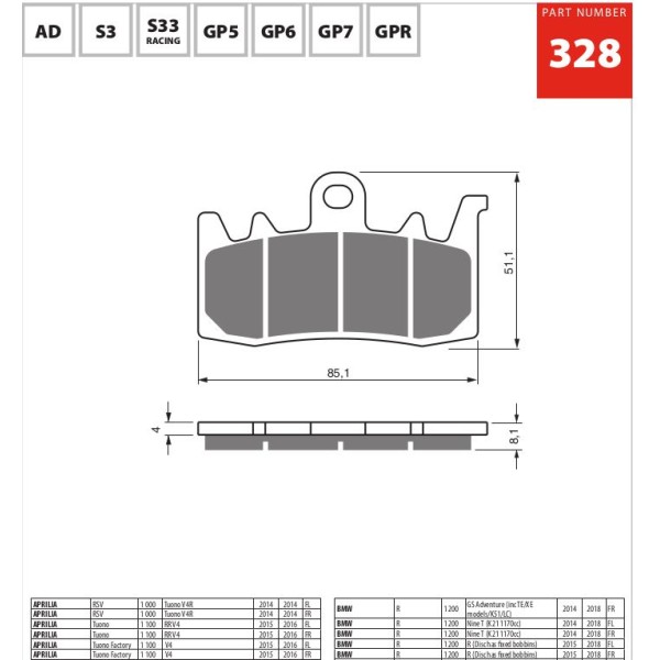 GOLDfren Motorcycle Brake Pad 700328
