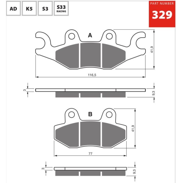 GOLDfren Motorcycle Brake Pad 700329
