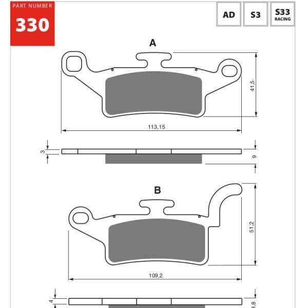 GOLDfren Motorcycle Brake Pad 700330