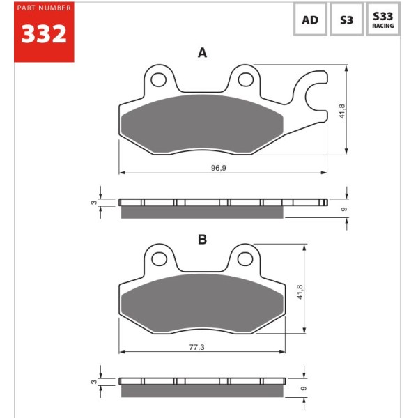 GOLDfren Motorcycle Brake Pad 700332