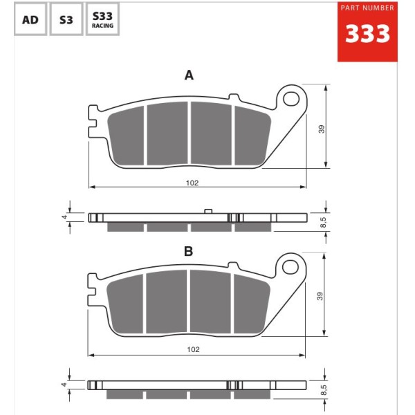 GOLDfren Motorcycle Brake Pad 700333