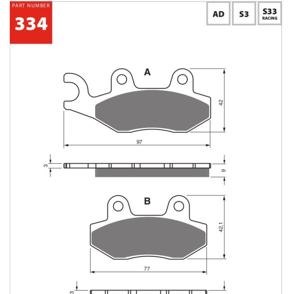 GOLDfren Motorcycle Brake Pad 700334