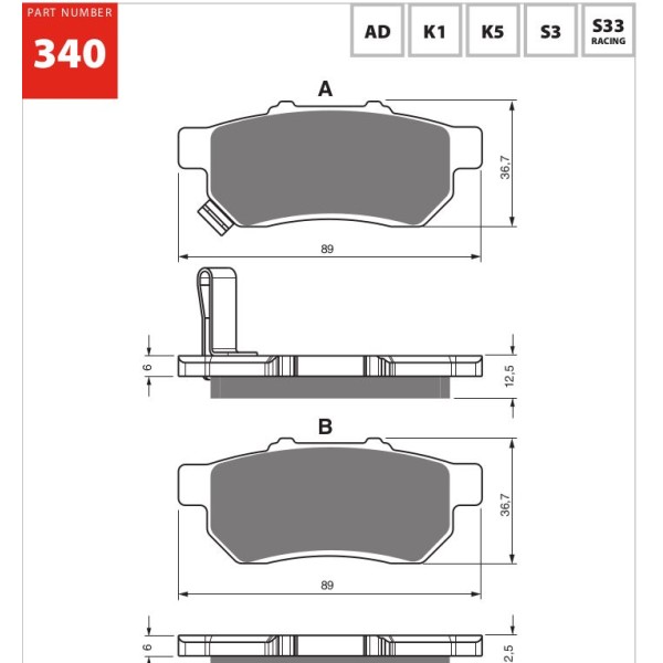 GOLDfren Motorcycle Brake Pad 700340