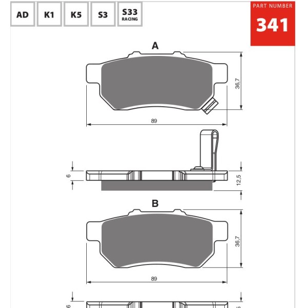 GOLDfren Motorcycle Brake Pad 700341