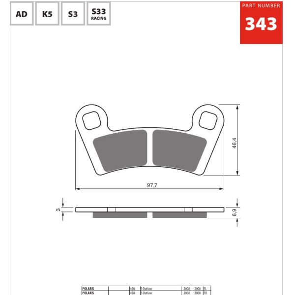 GOLDfren Motorcycle Brake Pad 700343