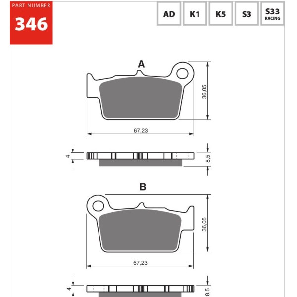 GOLDfren Motorcycle Brake Pad 700346