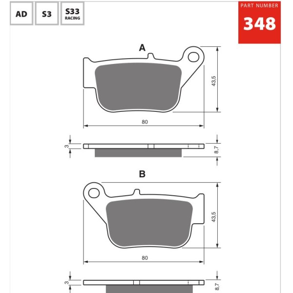 GOLDfren Motorcycle Brake Pad 700348