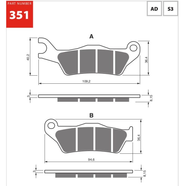 GOLDfren Motorcycle Brake Pad 700351