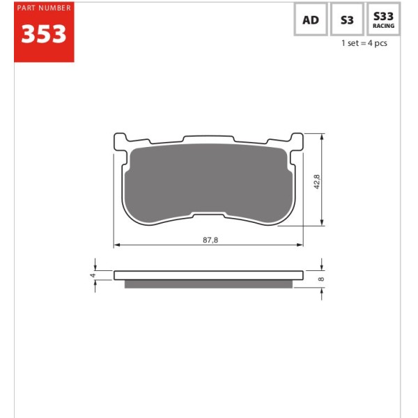 GOLDfren Motorcycle Brake Pad 700353