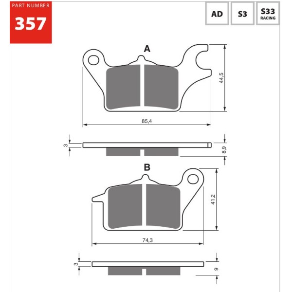 GOLDfren Motorcycle Brake Pad 700357