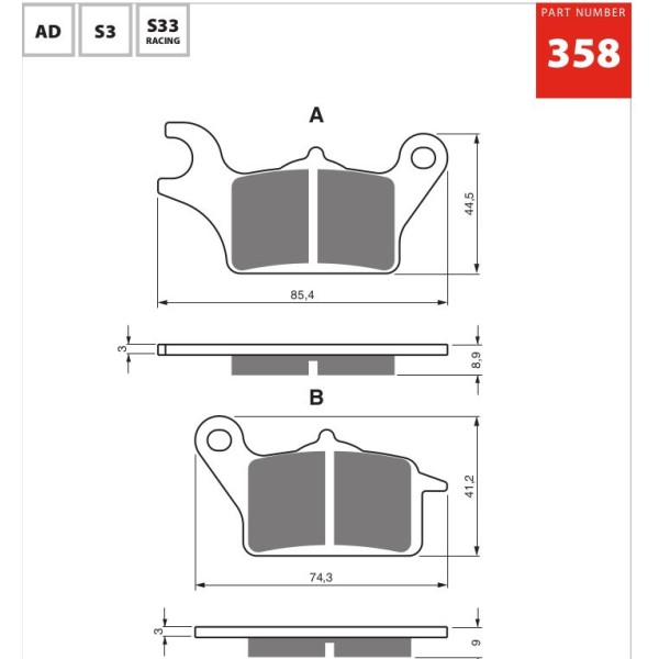 GOLDfren Motorcycle Brake Pad 700358