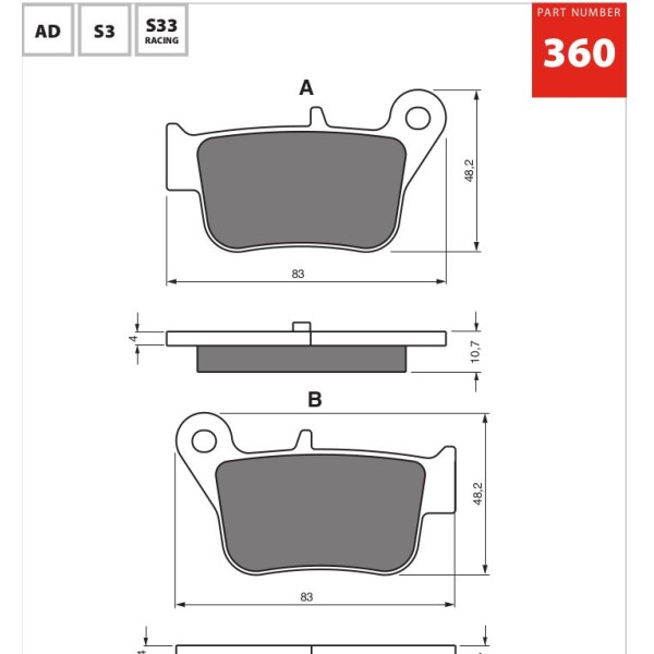 GOLDfren Motorcycle Brake Pad 700360