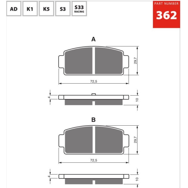 GOLDfren Motorcycle Brake Pad 700362