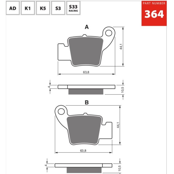 GOLDfren Motorcycle Brake Pad 700364