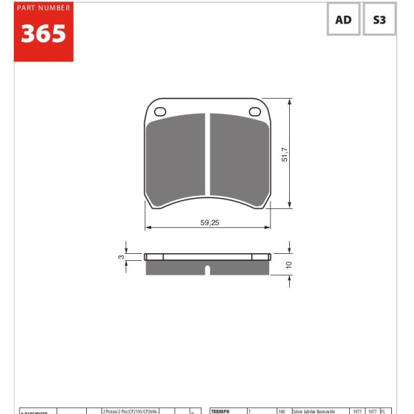 GOLDfren Motorcycle Brake Pad 700365