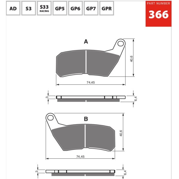 GOLDfren Motorcycle Brake Pad 700366
