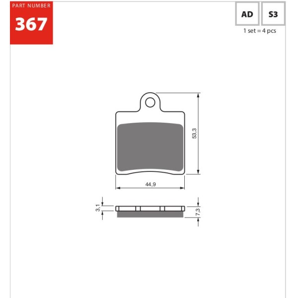GOLDfren Motorcycle Brake Pad 700367