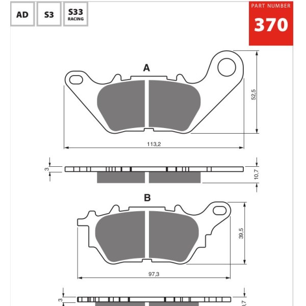 GOLDfren Motorcycle Brake Pad 700370