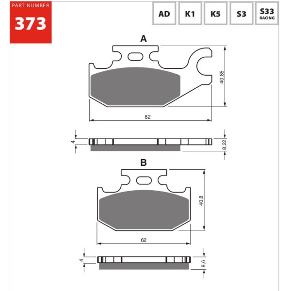 GOLDfren Motorcycle Brake Pad 700373