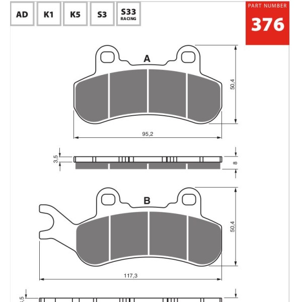 GOLDfren Motorcycle Brake Pad 700376