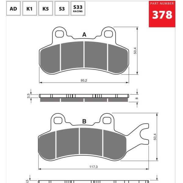 GOLDfren Motorcycle Brake Pad 700378