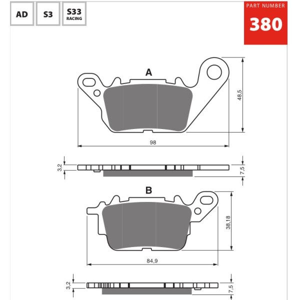 GOLDfren Motorcycle Brake Pad 700380