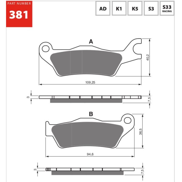 GOLDfren Motorcycle Brake Pad 700381