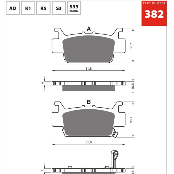 GOLDfren Motorcycle Brake Pad 700382