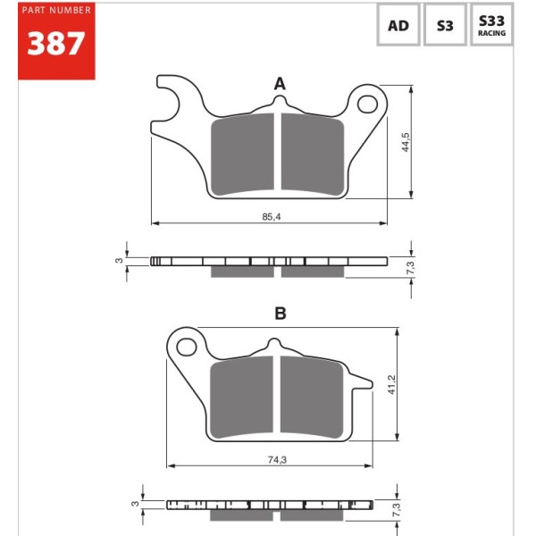 GOLDfren Motorcycle Brake Pad 700387