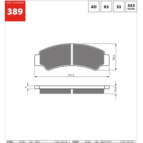 GOLDfren Motorcycle Brake Pad 700389