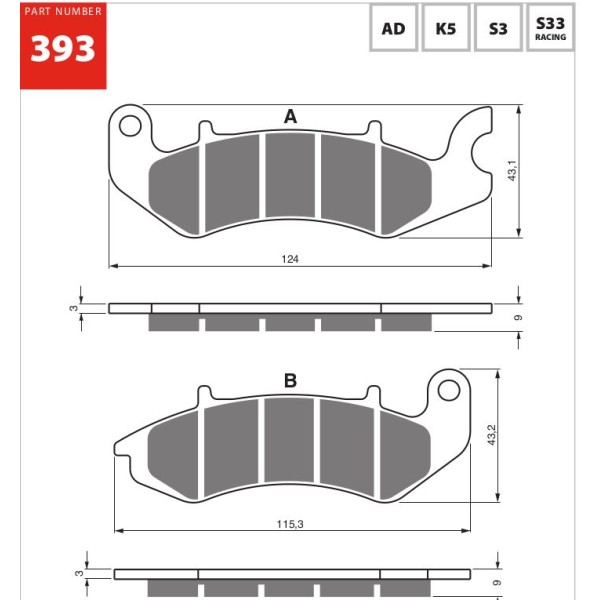 GOLDfren Motorcycle Brake Pad 700393