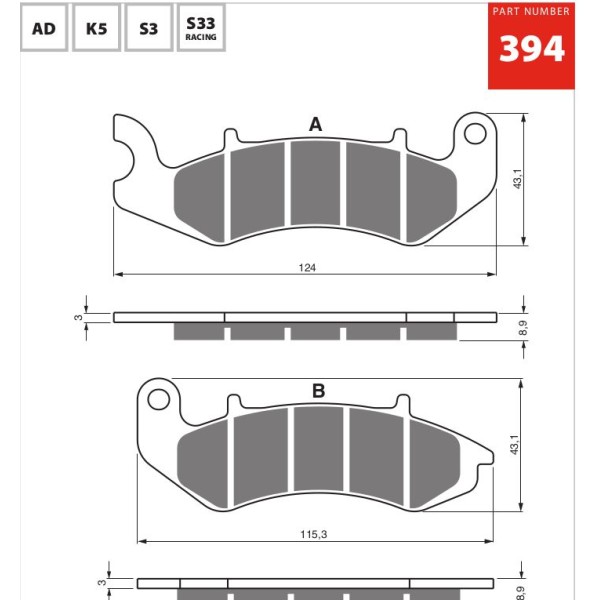 GOLDfren Motorcycle Brake Pad 700394