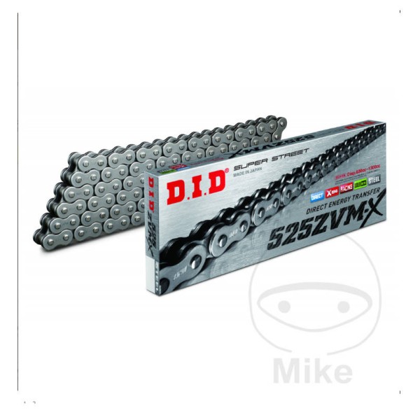 DID ZVM-X2 525 Pitch Motorcycle Chain, 118 Links.  X-Ring Chain