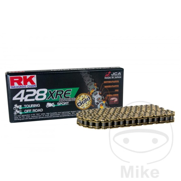 RK Takasago Motorcycle Chain 428XRE Gold 1 Links RK Takasago Motorcycle Chain 428XRE Gold 1 Links