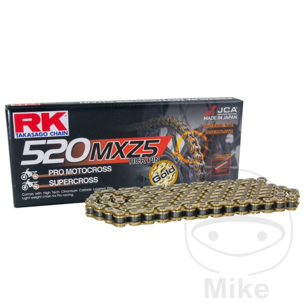 RK Takasago Motorcycle Chain 520MXZ5 Gold 1 Links RK Takasago Motorcycle Chain 520MXZ5 Gold 1 Links
