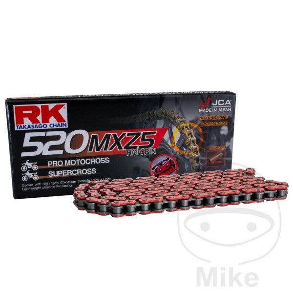 RK Takasago Motorcycle Chain 520MXZ5 Red 1 Links RK Takasago Motorcycle Chain 520MXZ5 Red 1 Links