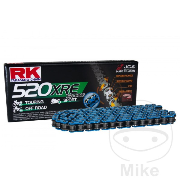 RK Takasago Motorcycle Chain 520XRE Blue 1 Links RK Takasago Motorcycle Chain 520XRE Blue 1 Links