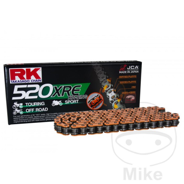 RK Takasago Motorcycle Chain 520XRE Orange 1 Links RK Takasago Motorcycle Chain 520XRE Orange 1 Links