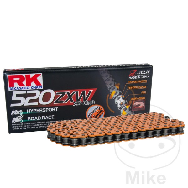 RK Takasago Motorcycle Chain 520ZXW Orange 1 Links RK Takasago Motorcycle Chain 520ZXW Orange 1 Links