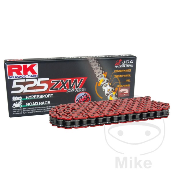 RK Takasago Motorcycle Chain 525ZXW Red 160 Links