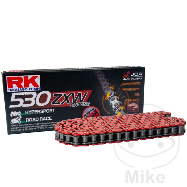 RK Takasago Motorcycle Chain 530ZXW Red 160 Links