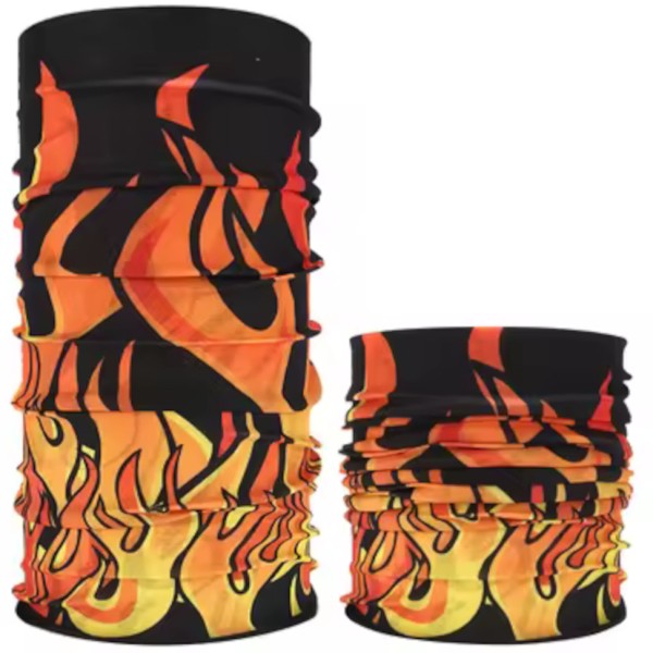 Neck Tube, Seamless Polyester, Flames Pattern